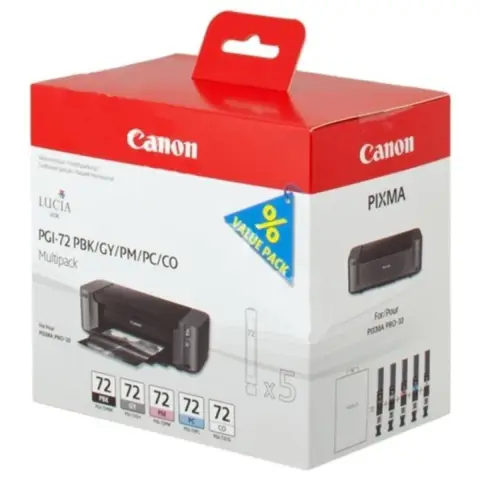 Tusz Canon PGI72 MultiPack do Pixma PRO-10  | PBK/GY/PM/PC/CO | 5szt